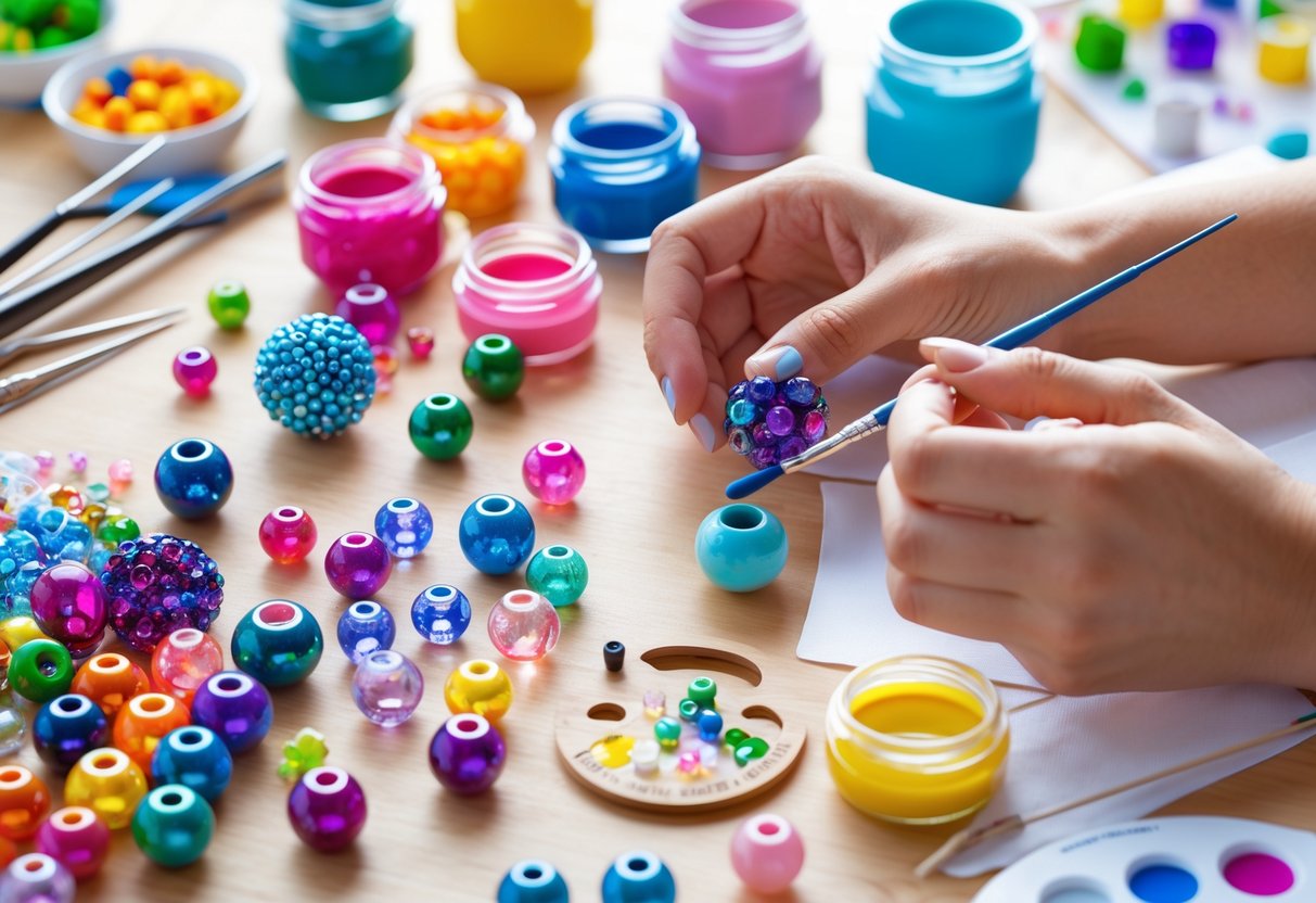 Kreative maader at kombinere perler og hobbymaling paa
